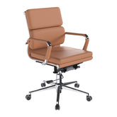 Nautilus Designs Avanti Medium Back Bonded Leather Executive Office Chair With Individual Back Cushions and Fixed Arms Brown - BCL/5003/BW DD